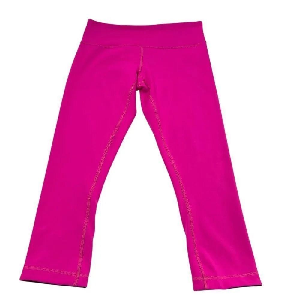 Lululemon Reversible Wunder Under Crop 22" Inseam Raspberry Glo and Plum Size 6